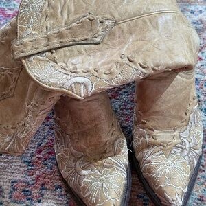 Old Gringo Erin Cowboy Boots Vesuvio Bone Size 8